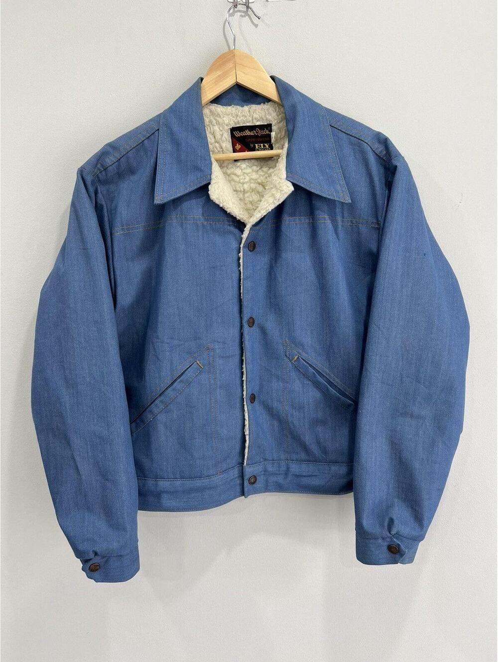 Vintage 80s Weather Jack Ely Walker Denim Jacket lee levis